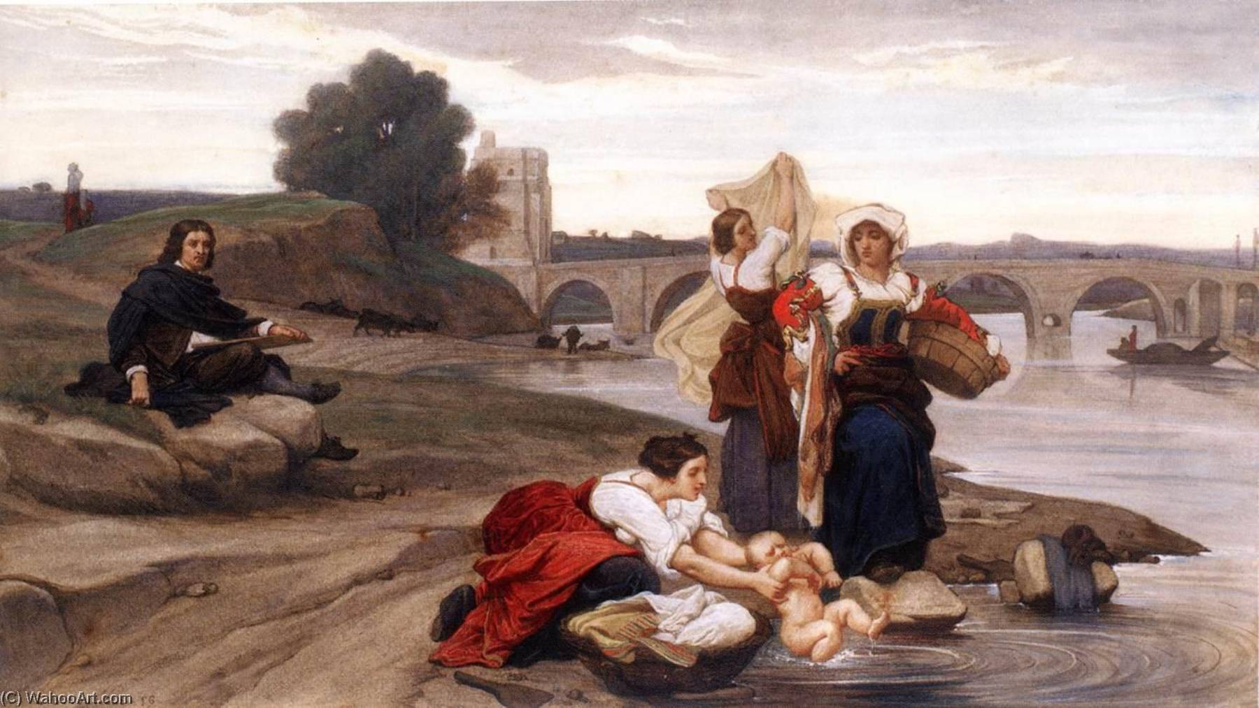 Nicolas Poussin On The Banks Of The Tiber — François Léon Benouville