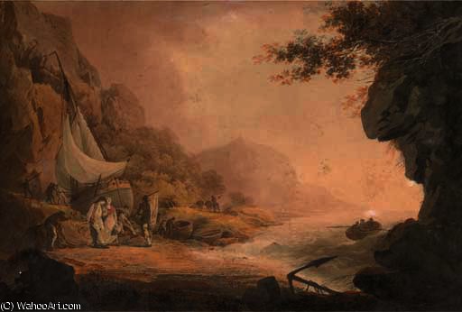 Children Before A Rustic Cottage; And Smugglers' Cove — William Payne