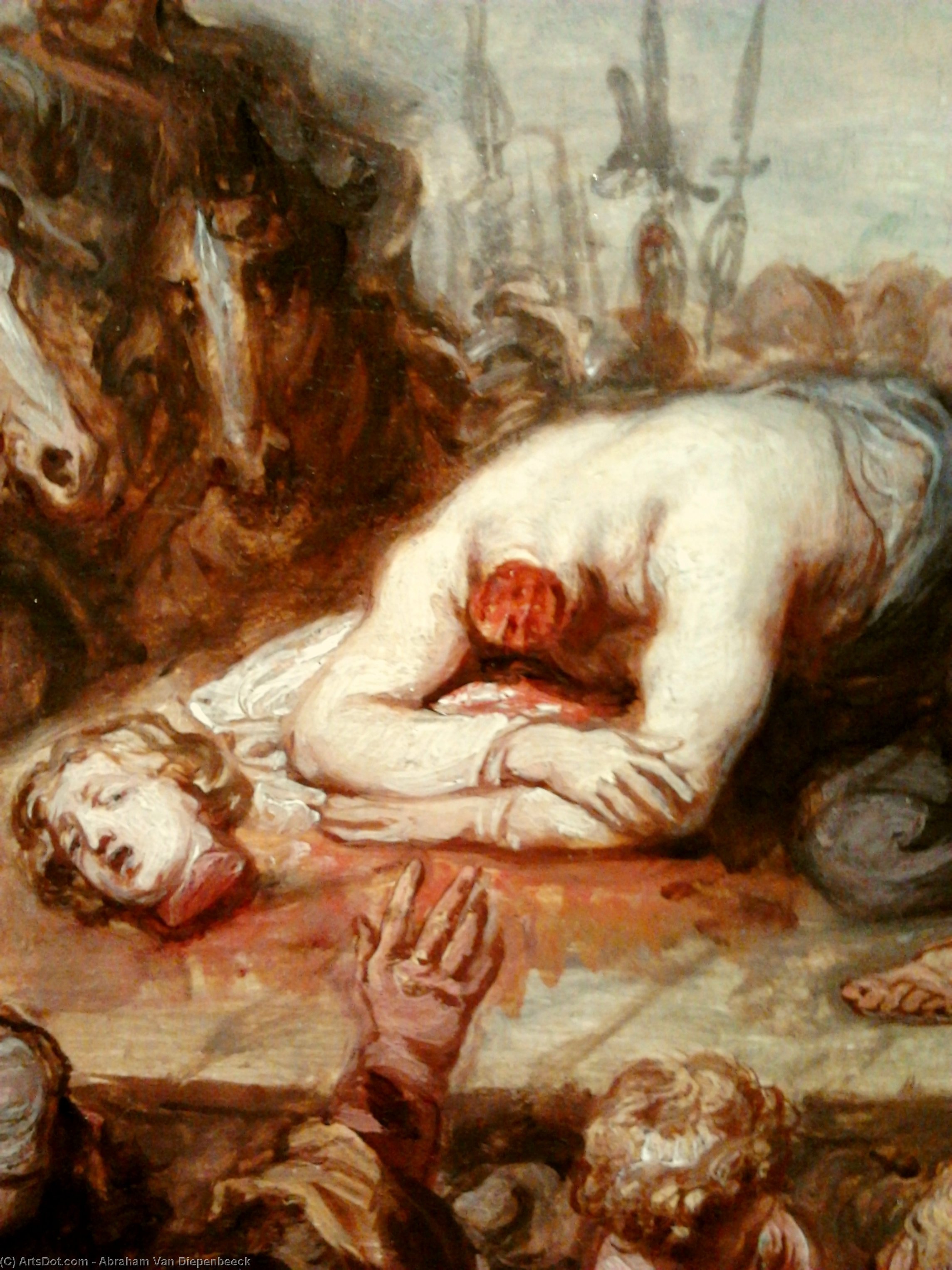Sketch For A Decapitation Of A Saint Woman (detail) — Abraham Van Diepenbeeck