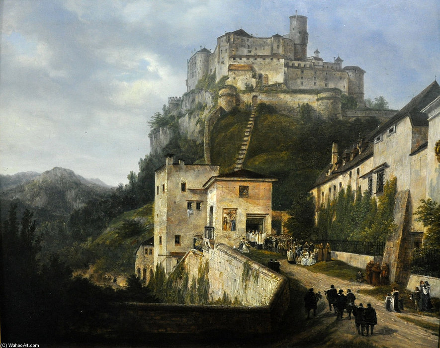 Nonnberg Und Festung Hohensalzburg — Domenico Quaglio