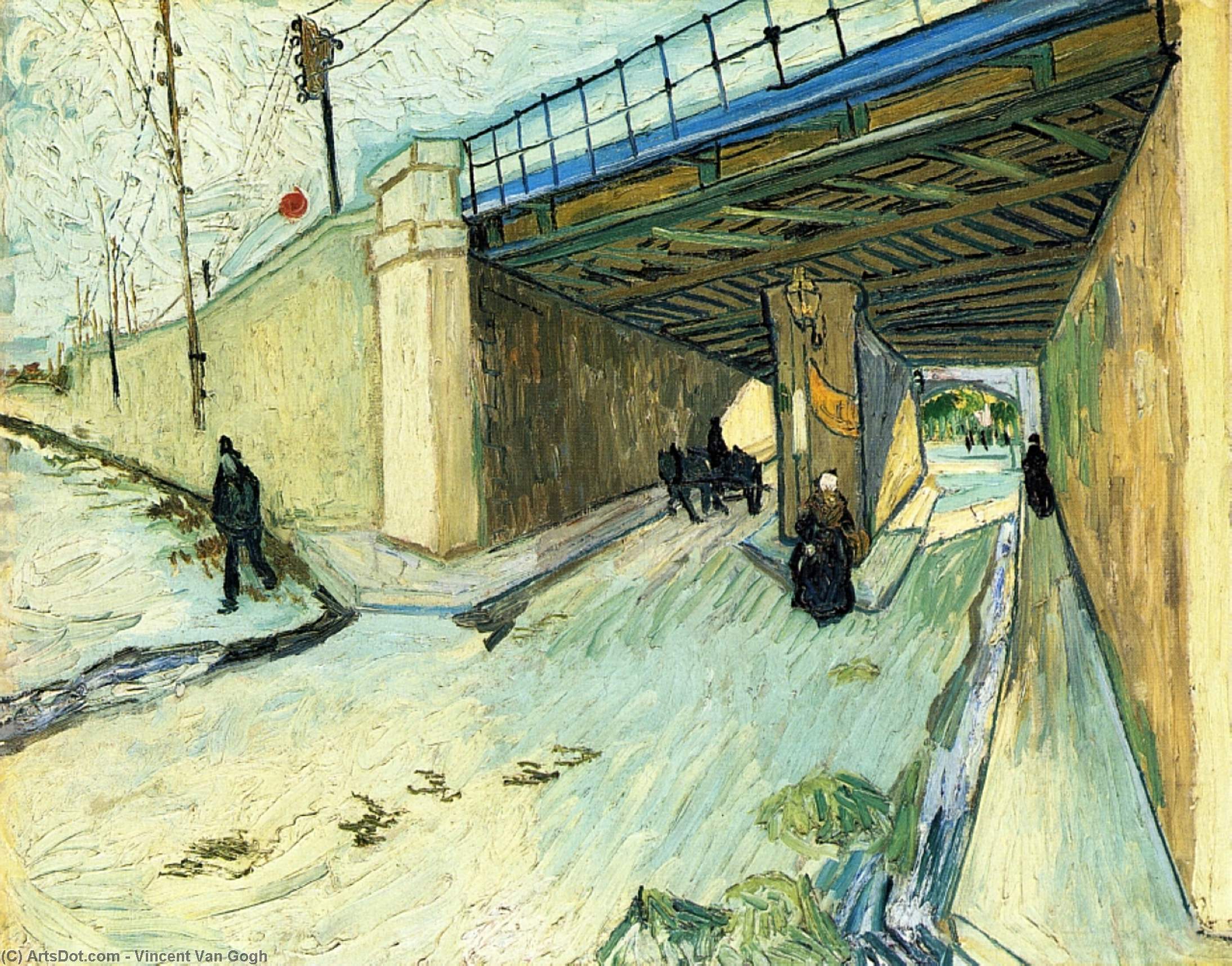 Die Eisenbahnbrücke Über Die Avenue Montmajour — Vincent Willem Van Gogh