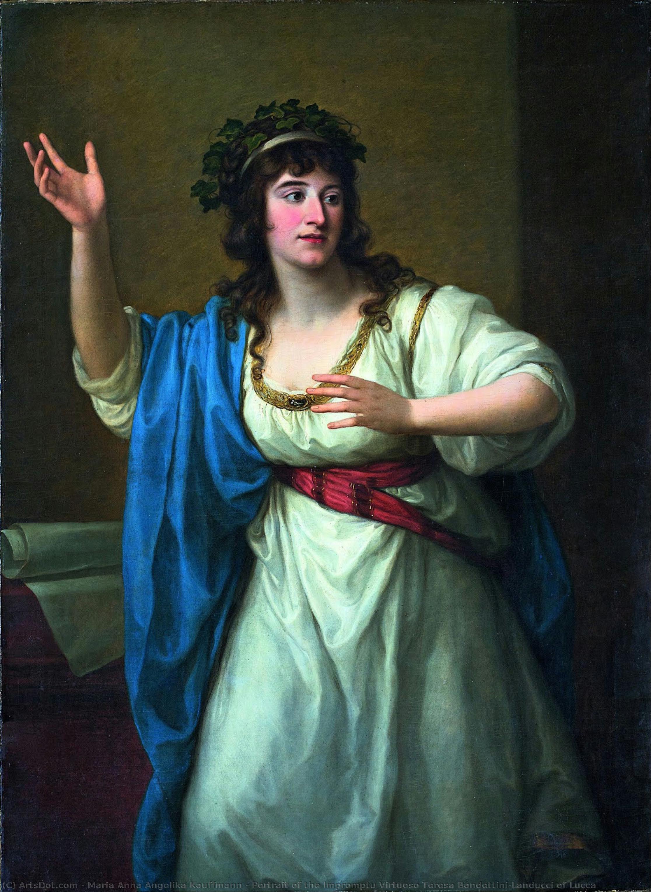 Portrait Of The Impromptu Virtuoso Teresa Bandettini-landucci Of Lucca — Angelika Kauffmann