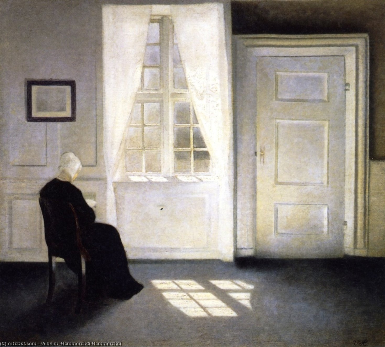 Woman Reading In The Sunlight, Strandgade 30 — Vilhelm (hammershøi)hammershoi