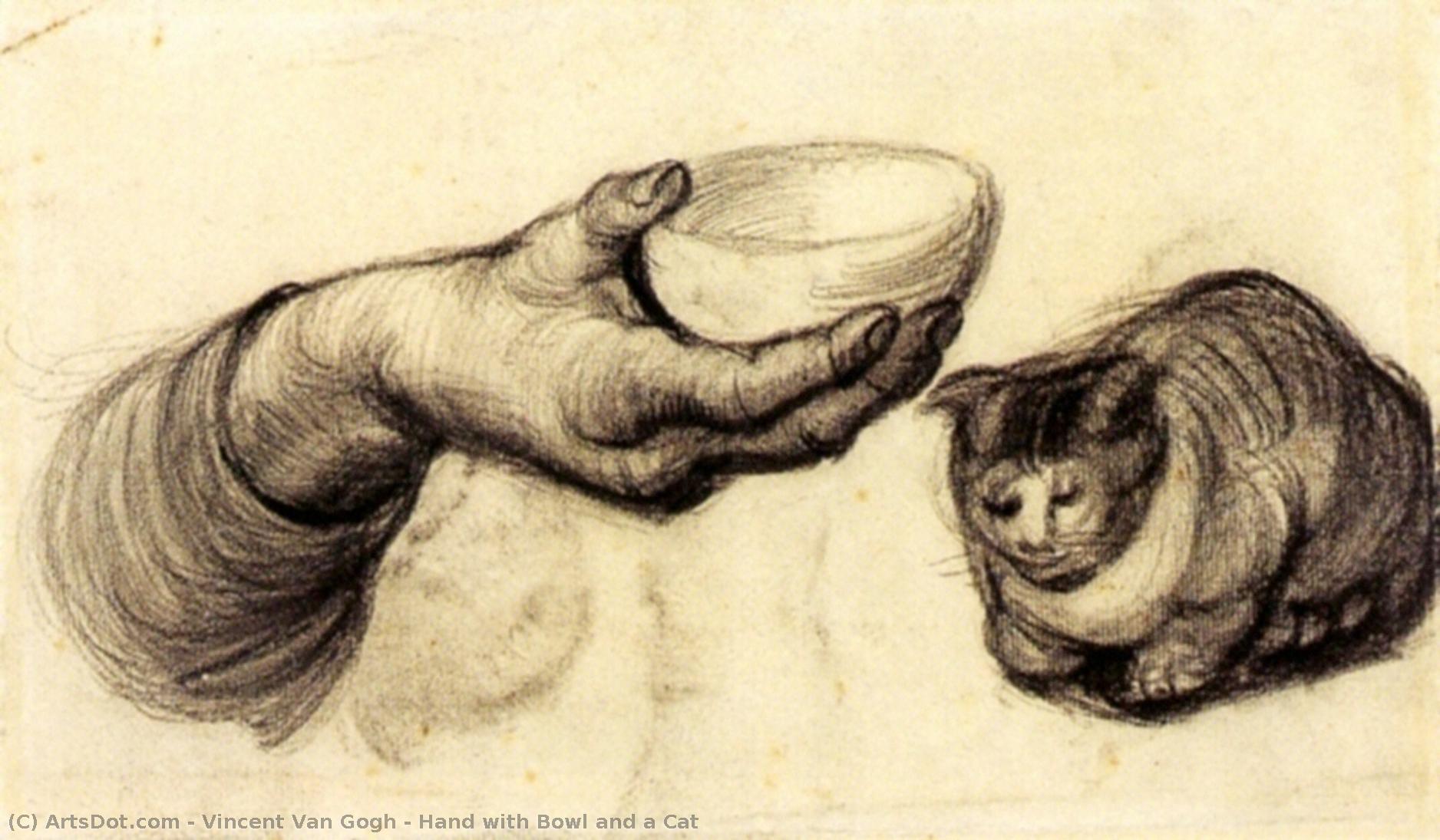 Hand With Bowl And A Cat — Vincent Willem Van Gogh