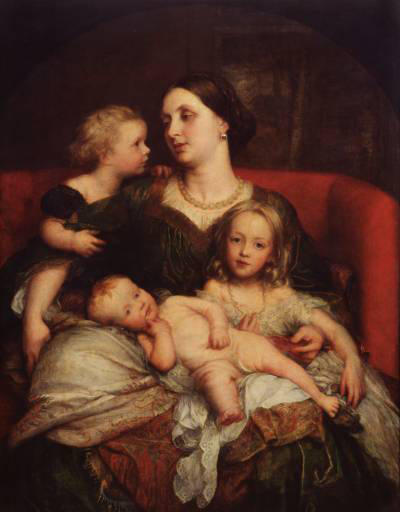 Mrs George Augustus Frederick Cavendish-bentinck And Her Children — George Frederic Watts