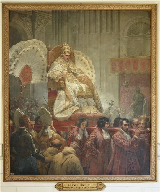 Le Pape Léon Xii Porté Dans La Basilique De Saint Pierre À Rome, 1829 — Emile Jean Horace Vernet