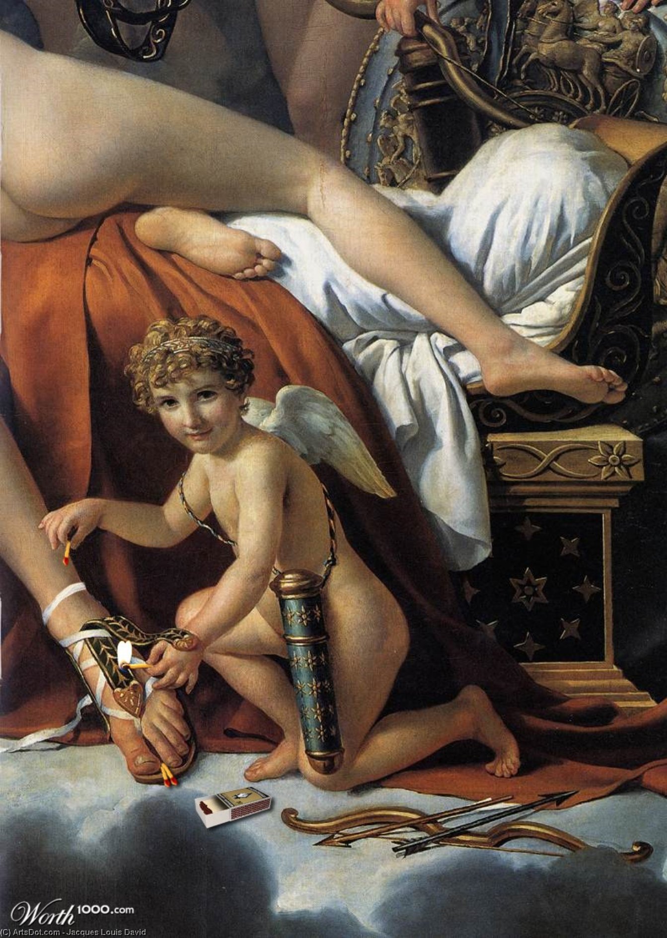 Mars Disarmed By Venus And The Three Graces (detail) — Jacques-louis David