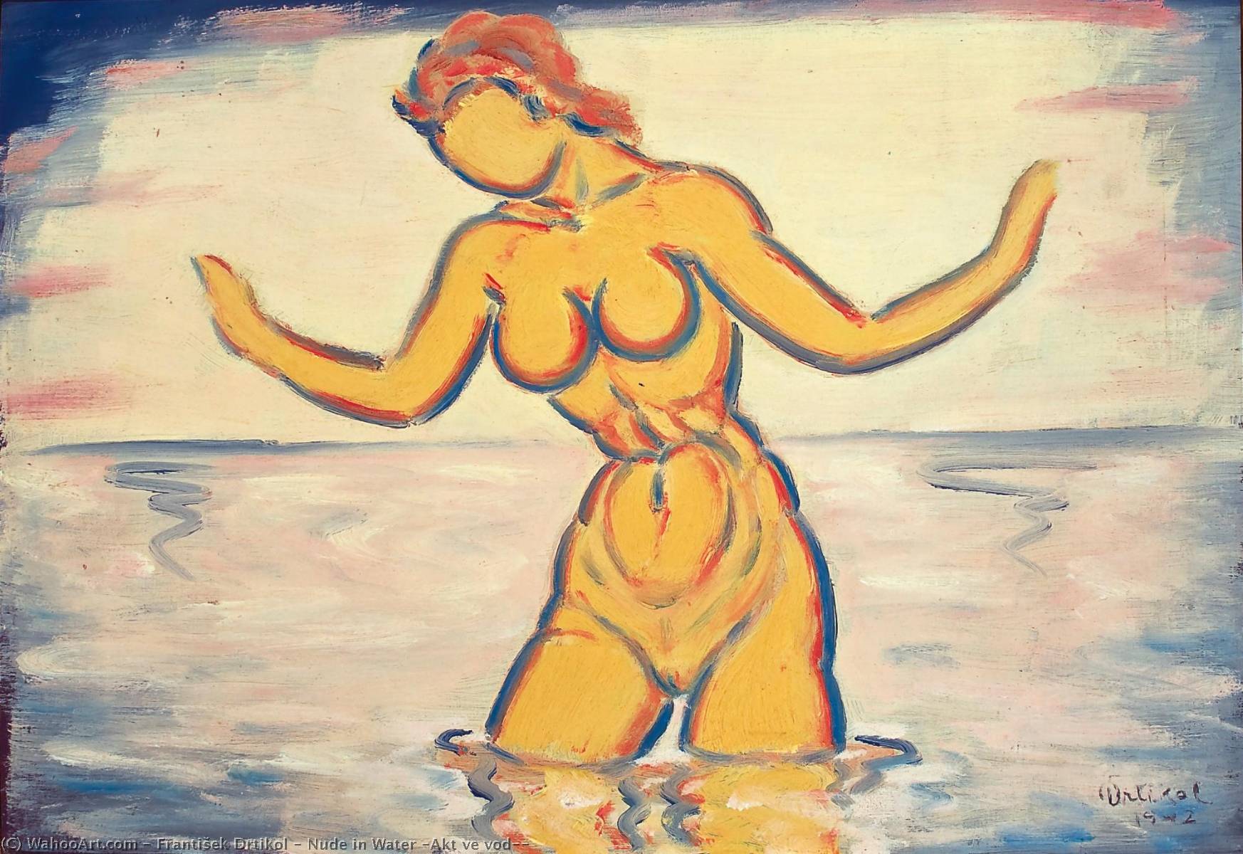 Nude In Water (akt Ve Vodě) — František Drtikol