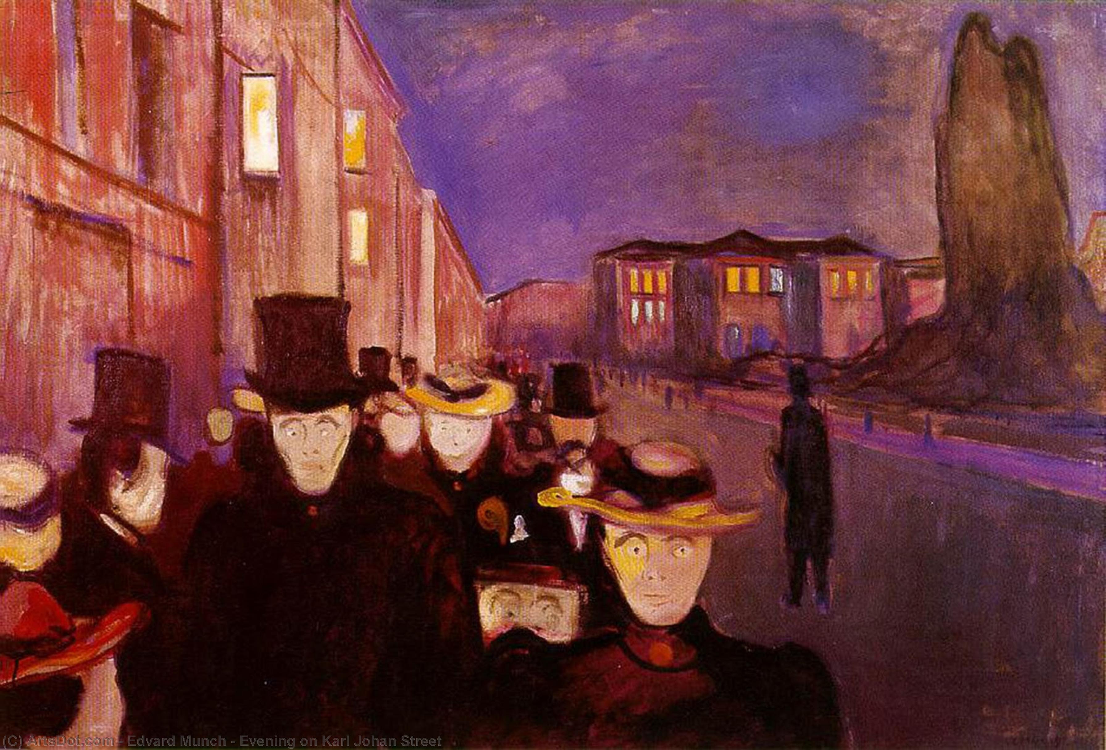 Evening On Karl Johan Street — Edvard Munch