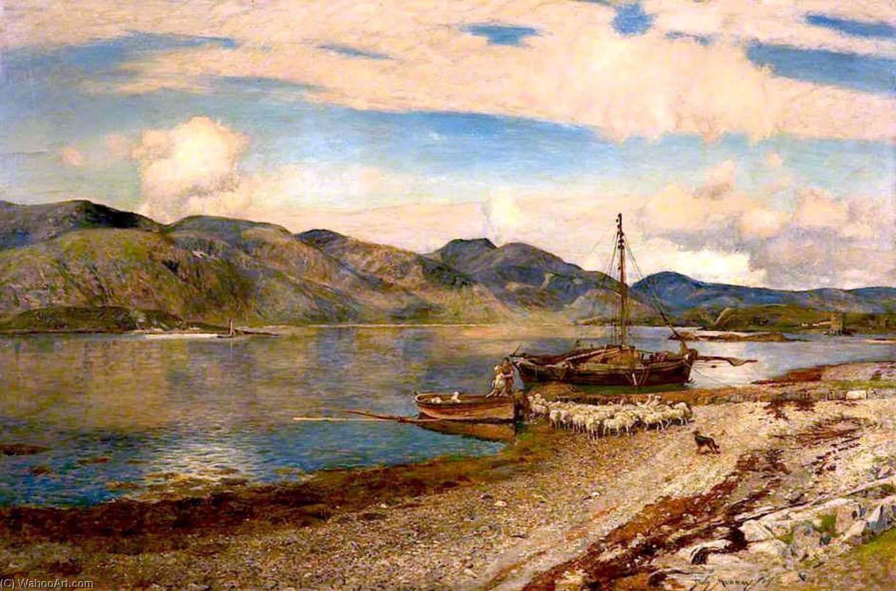 Loch Linnhe At Port Appin, Argyllshire — Sir David Scott Murray