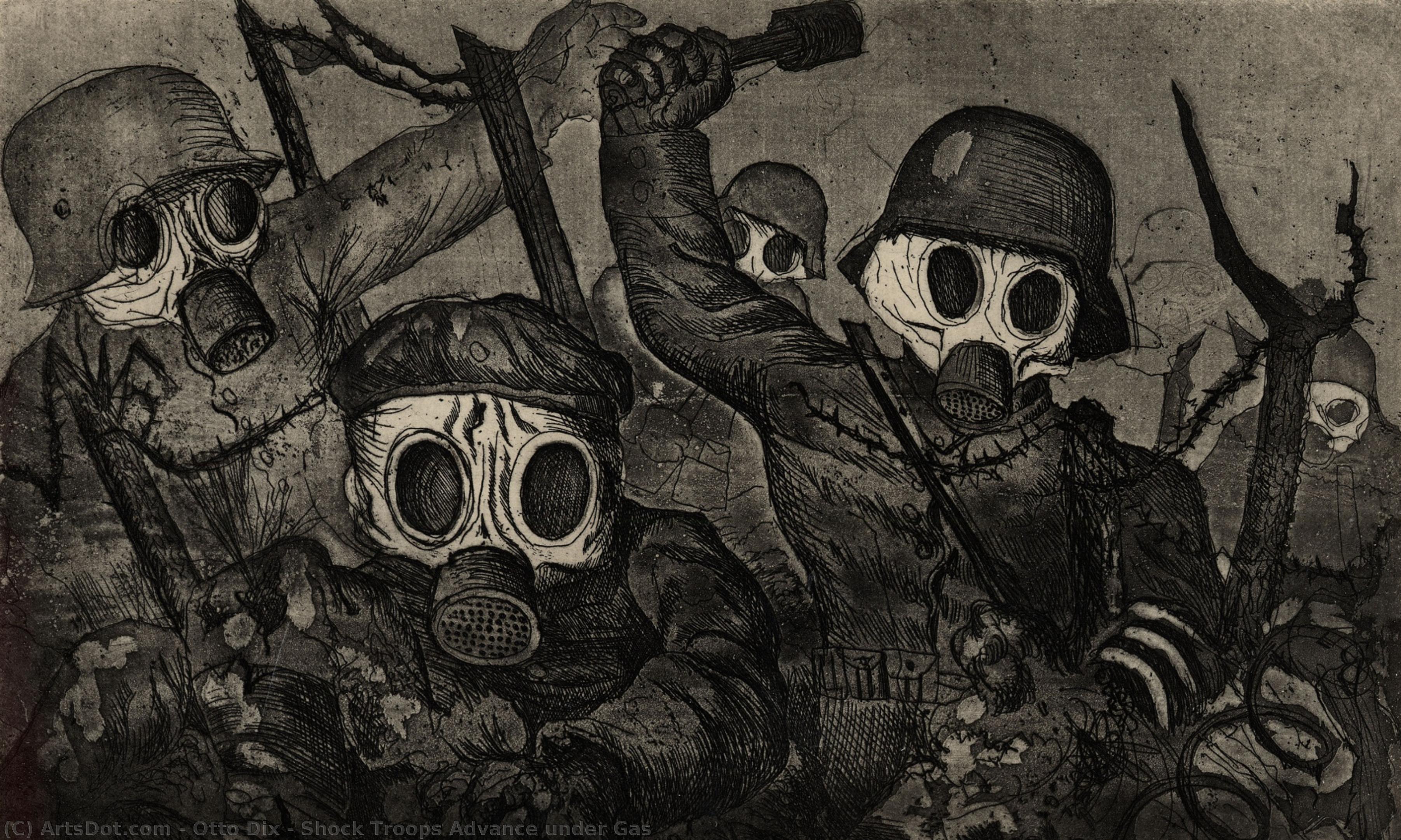 Shock Troops Advance Under Gas — Отто Диккс