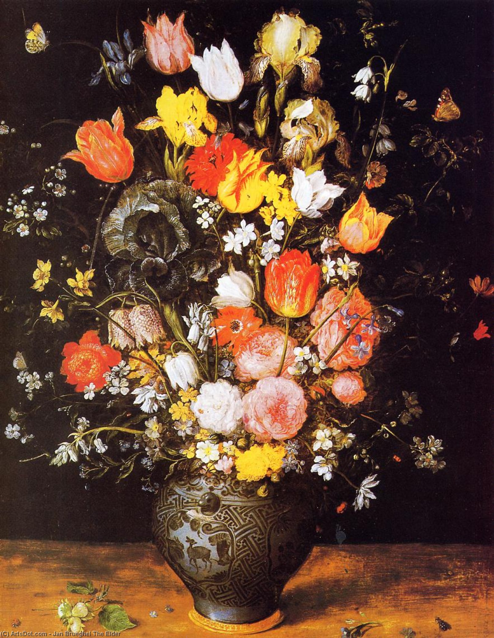 Bouquet Of Flowers In A Blue Vase — Jan Brueghel The Elder