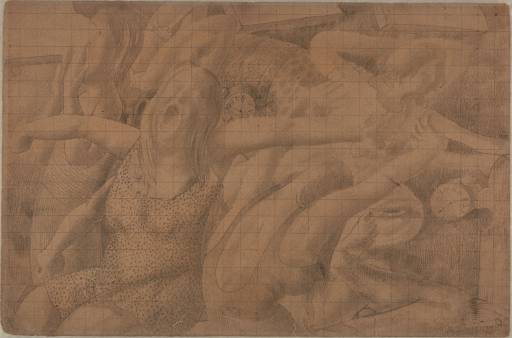 Drawing For Right Panel Of `resurrection. Waking Up' — Sir Stanley Spencer