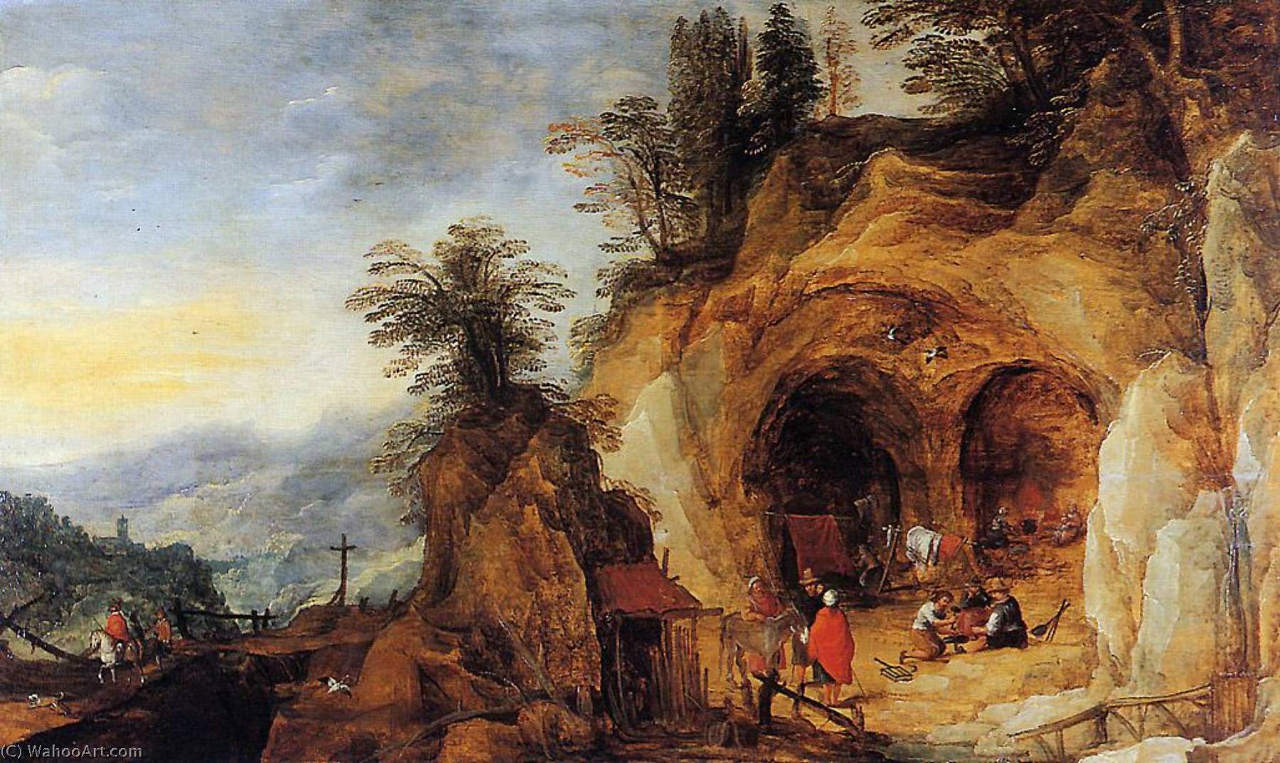 Mountainous Landscape With Caves — Joos De Momper The Younger