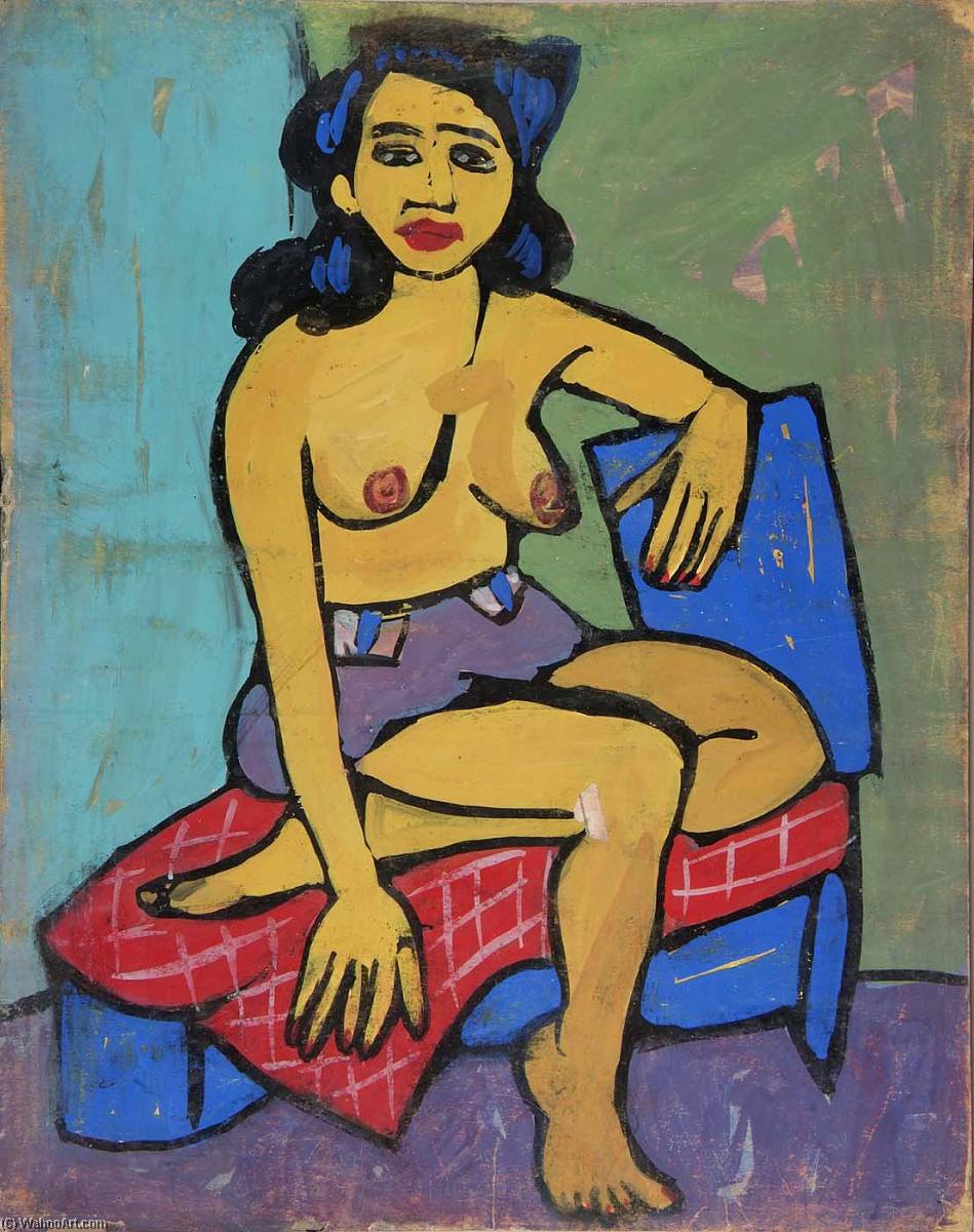 Semi Nude Seated Woman — ウィリアム・h・ジョンソン