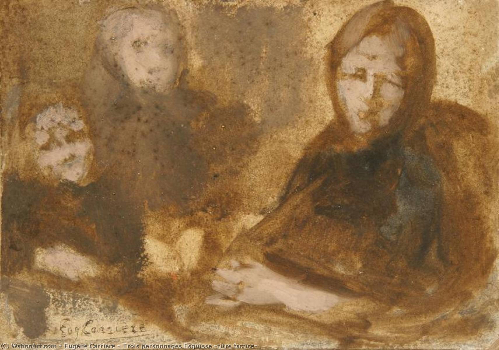 Trois Personnages Esquisse (titre Factice) — Eugène Anatole Carrière