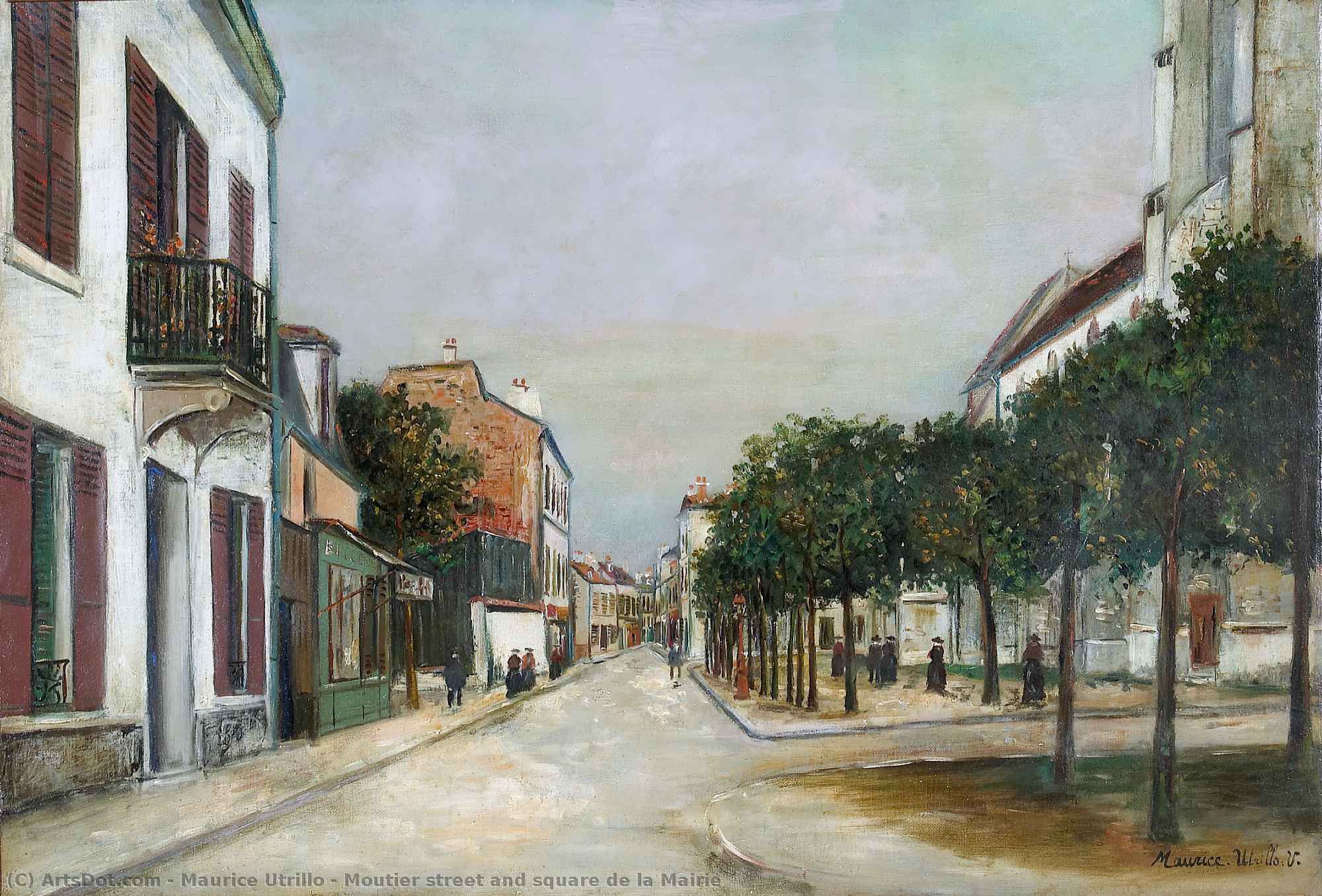 Moutier Street And Square De La Mairie — Maurice Utrillo