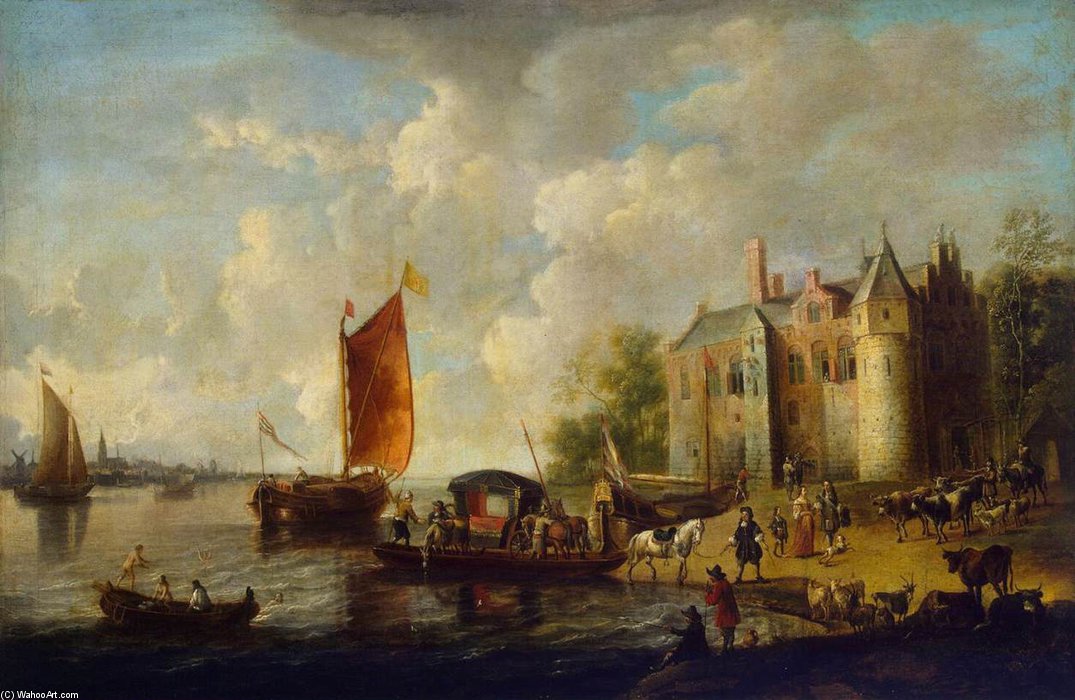 Castle On A River Bank — Egbert Van Heemskerck Ii