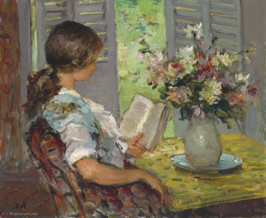 Reading At The Studio At Cannes, (1950) — Marcel Dyf