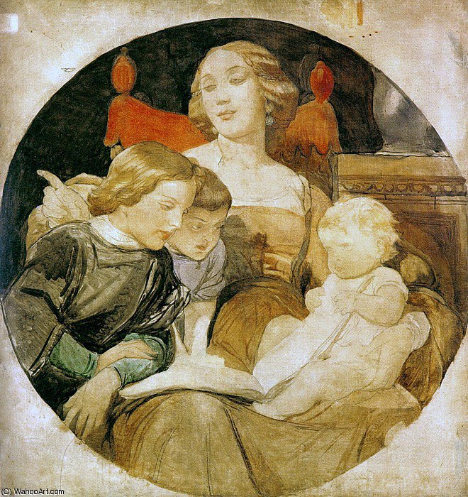 Family Scene (unfinished) — Hippolyte-paul Delaroche