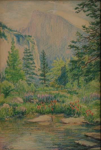 Sketch Of Half Dome, Yosemite, California, (painting) — Mary Agnes Yerkes