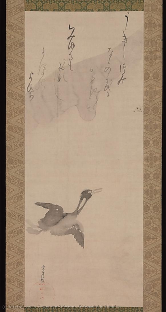 Waterbird In Flight — Tawaraya Sōtatsu