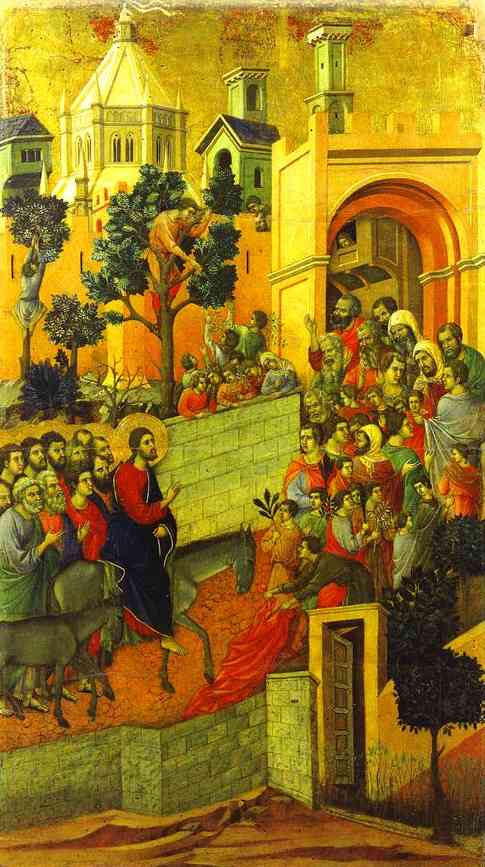 Maestó (back, Central Panel), The Entry Into Jerusalem — Duccio Di Buoninsegna