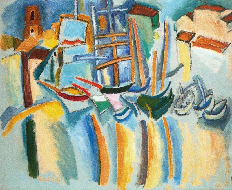 Boats Moored At The Dock In Marseille — Raoul Dufy