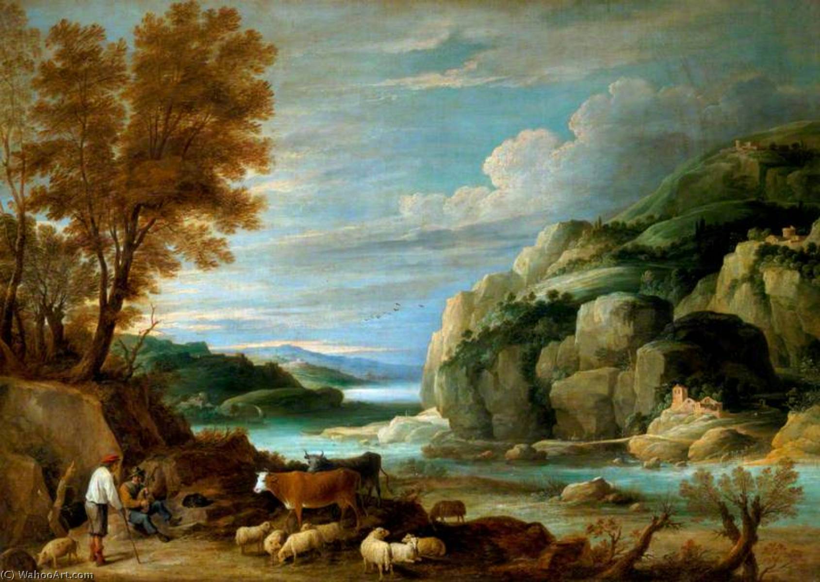 Rocky Landscape With Figures — David Teniers The Younger