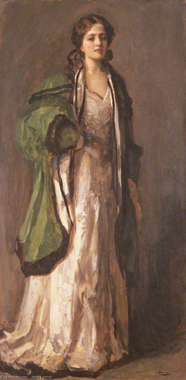 Portrait Of A Lady In A Green Coat — Sir John Lavery
