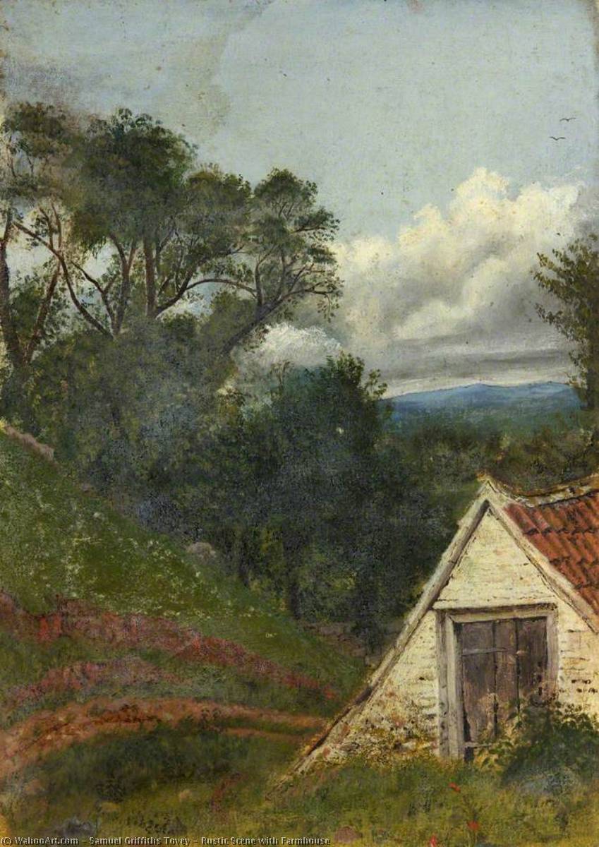 Rustic Scene With Farmhouse — Samuel Griffiths Tovey