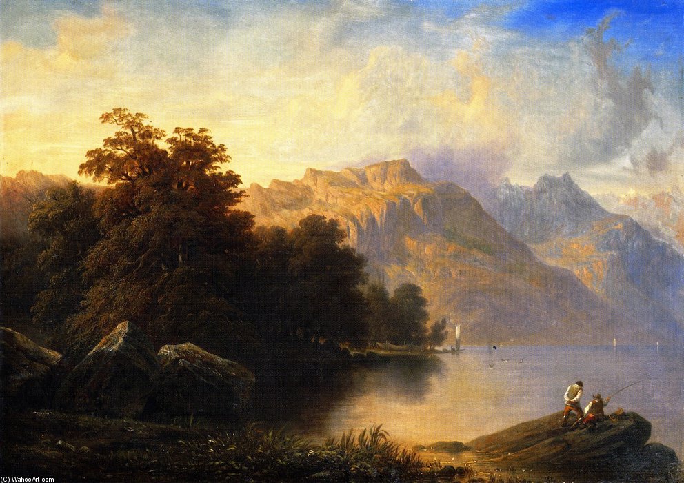 A Swiss Lake Scene — Francois Diday