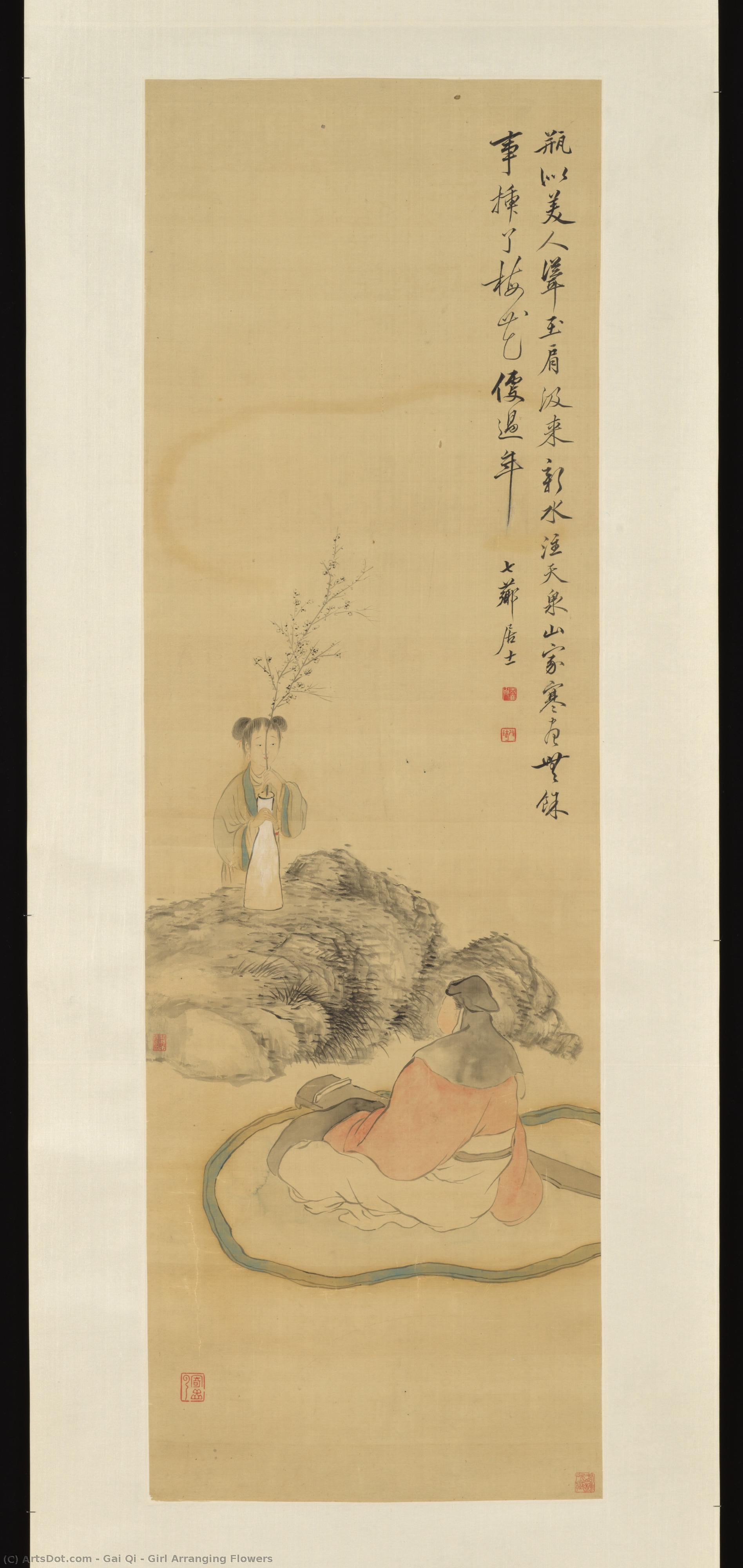 Girl Arranging Flowers — Boyun; Xiangbai