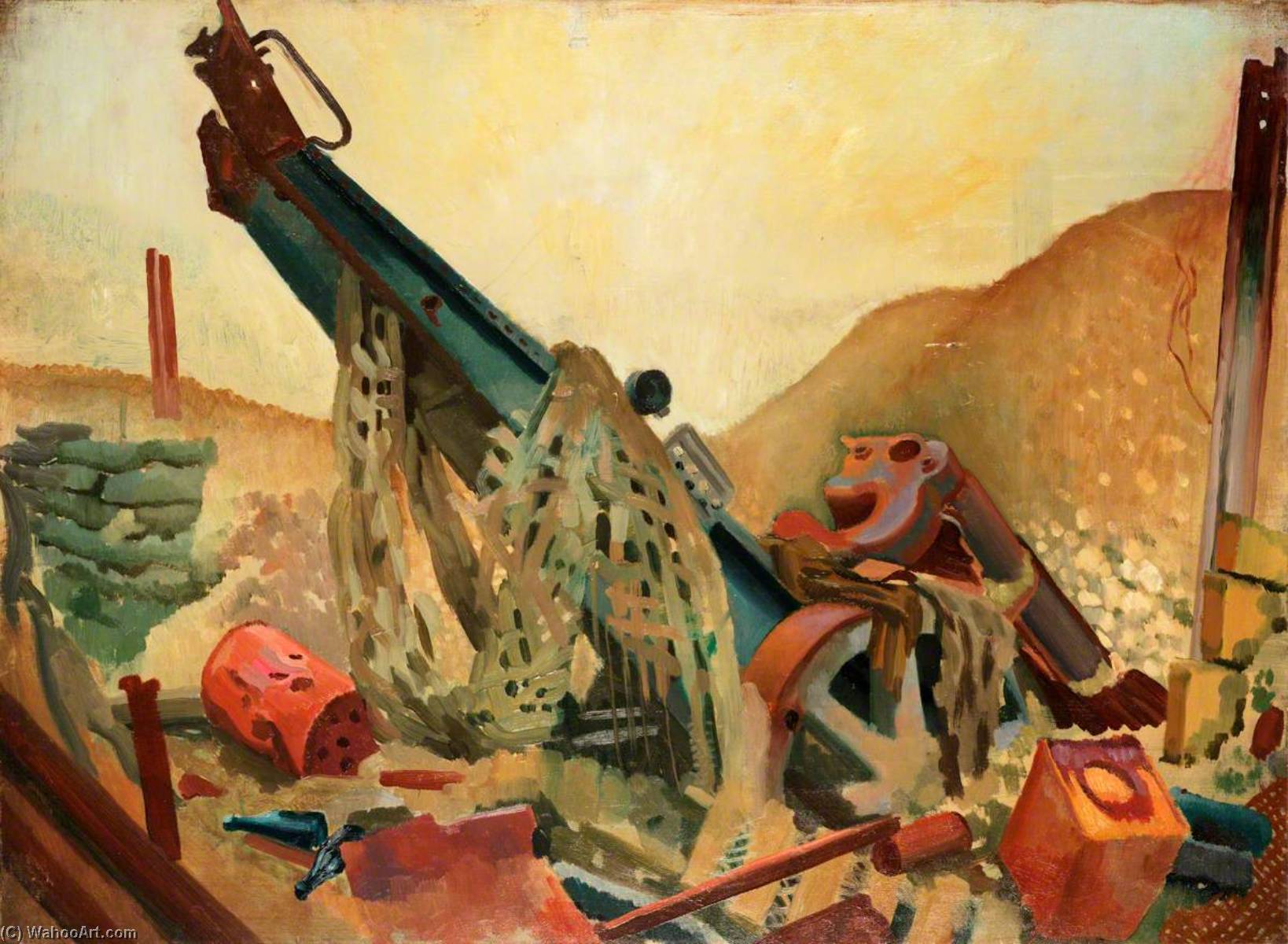 A Captured Howitzer At Fampoux — Colin Unwin Gill