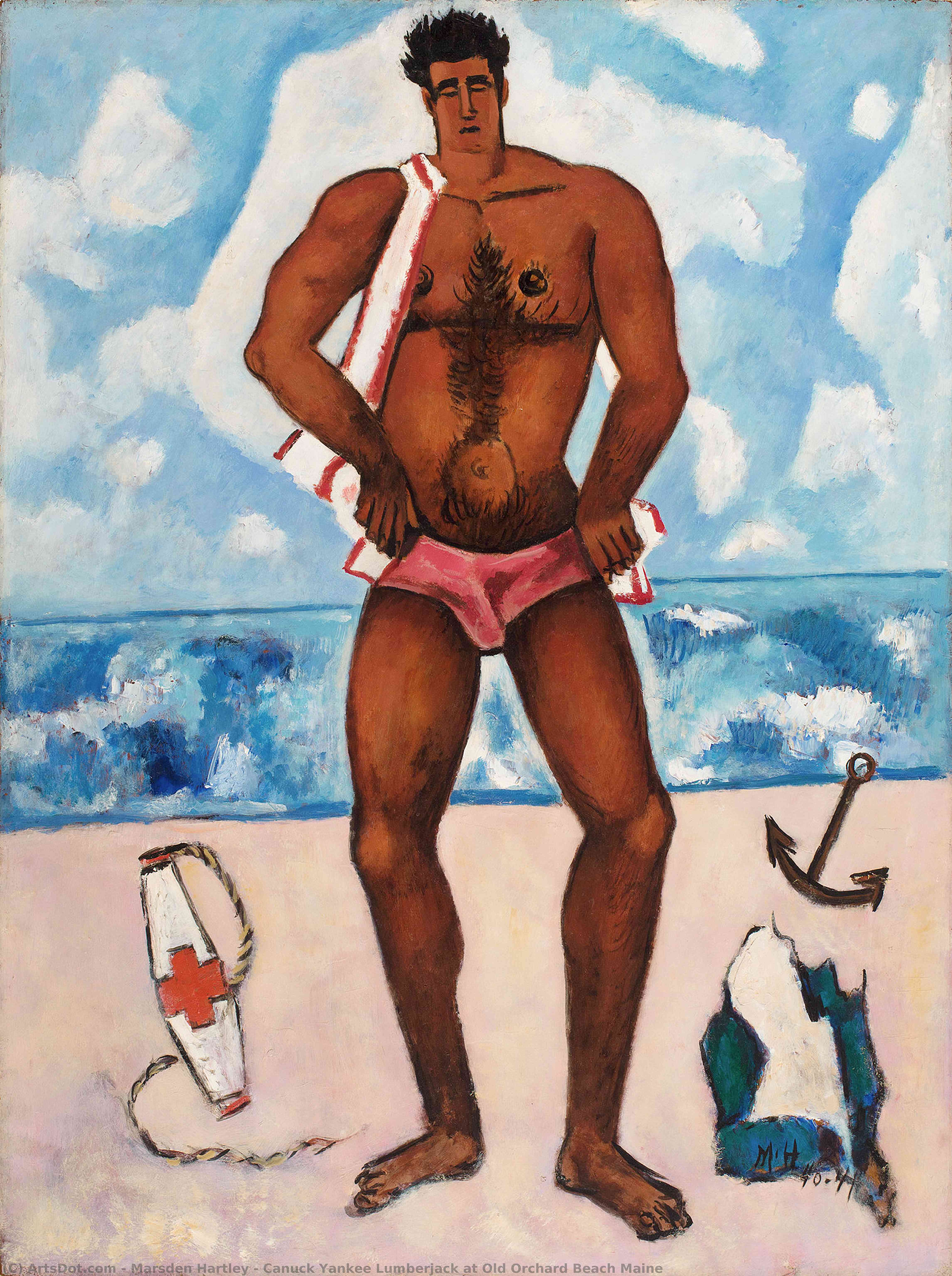Canuck Yankee Lumberjack At Old Orchard Beach Maine — Marsden Hartley