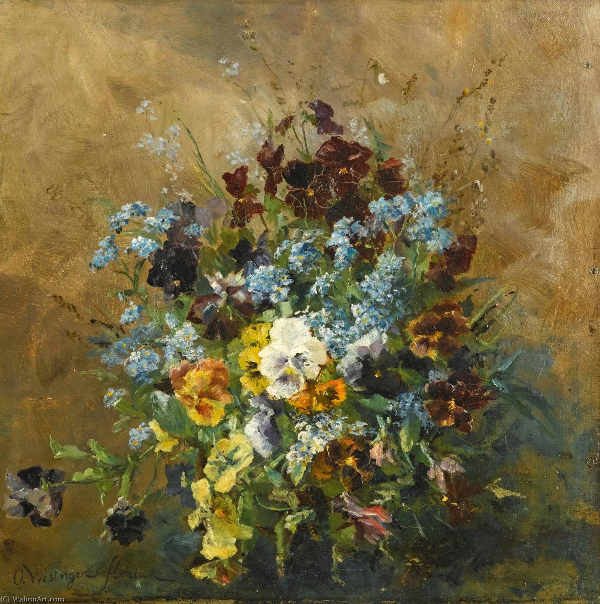 Still Leben Mit Stiefmütterchen (still Life With Pansies) — Olga Wisinger-florian