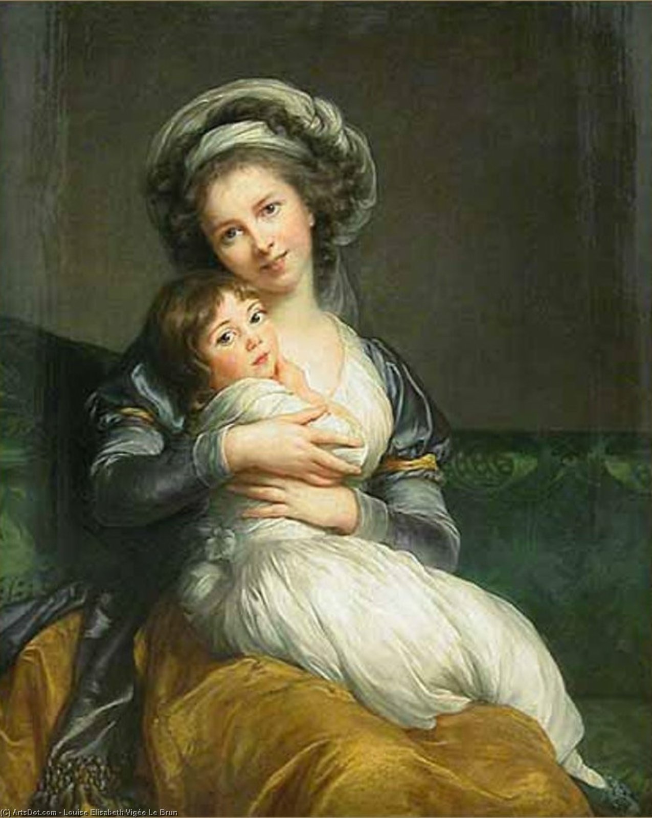 Self-portrait In A Turban With Julie — Lujiz Elizabet Vig Le Brun