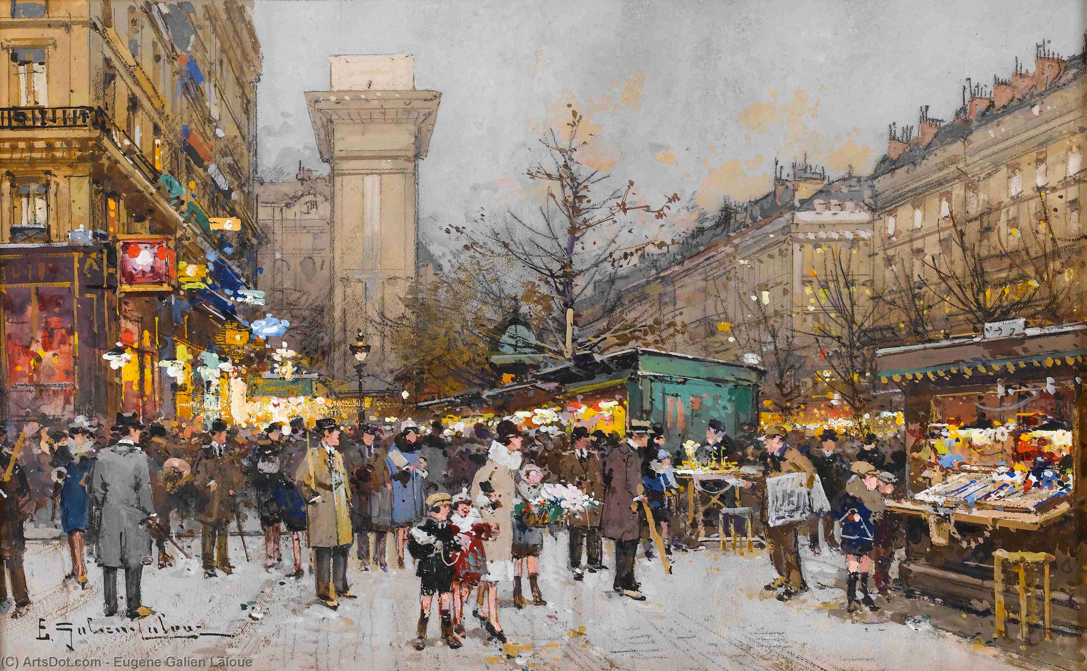 Paris, Porte Saint-denis — Eugène Galien Laloue