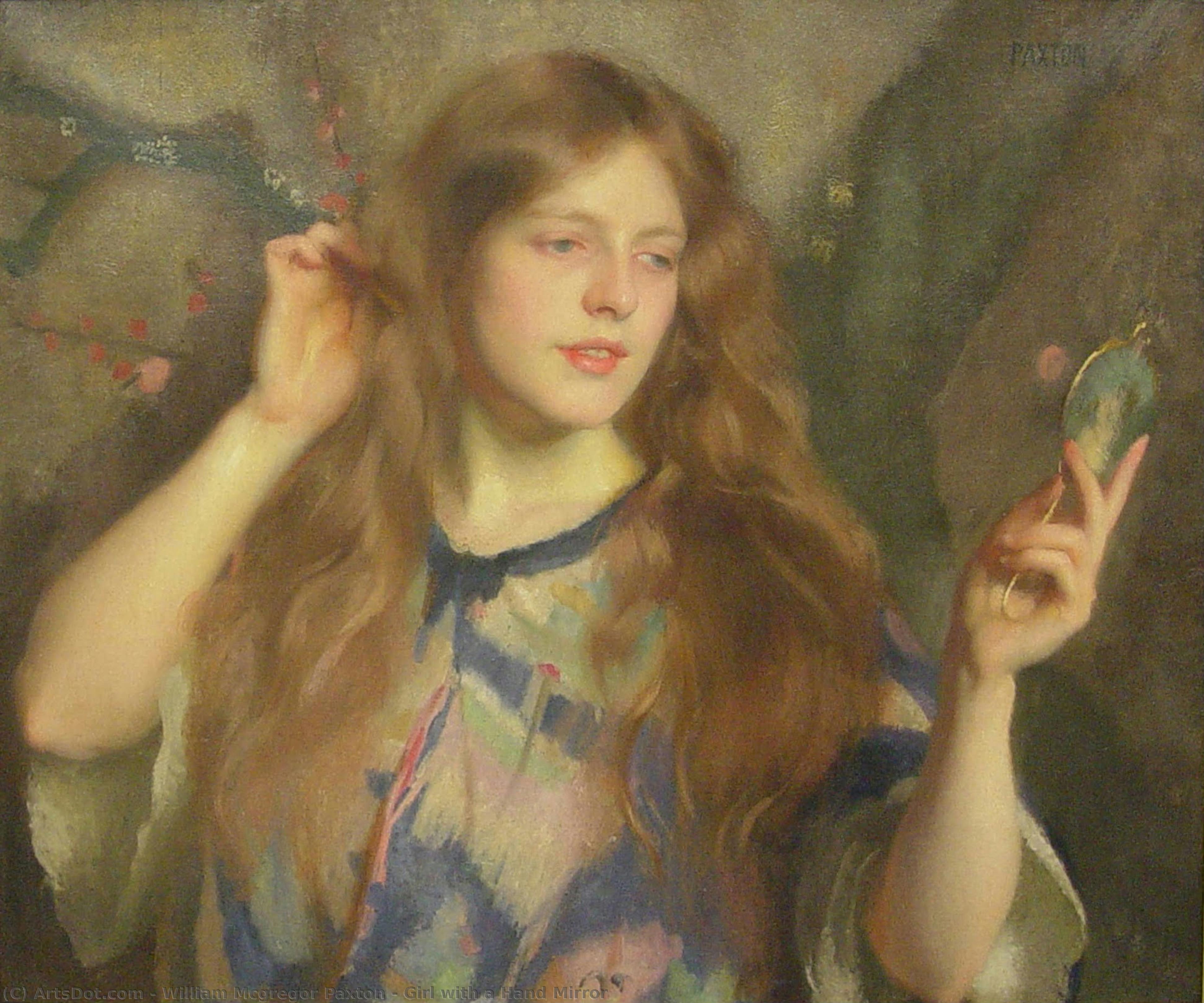 Girl With A Hand Mirror — William Mcgregor Paxton