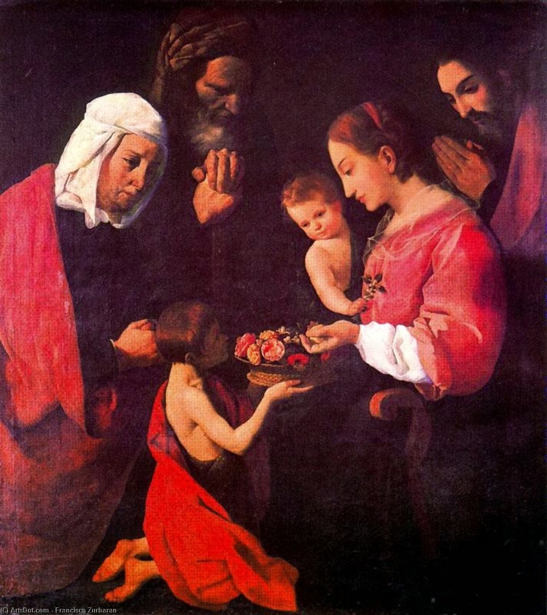 La Sagrada Familia, Santa Ana, San Joaquín Und San Juan Bautista — Francisco De Zurbarán