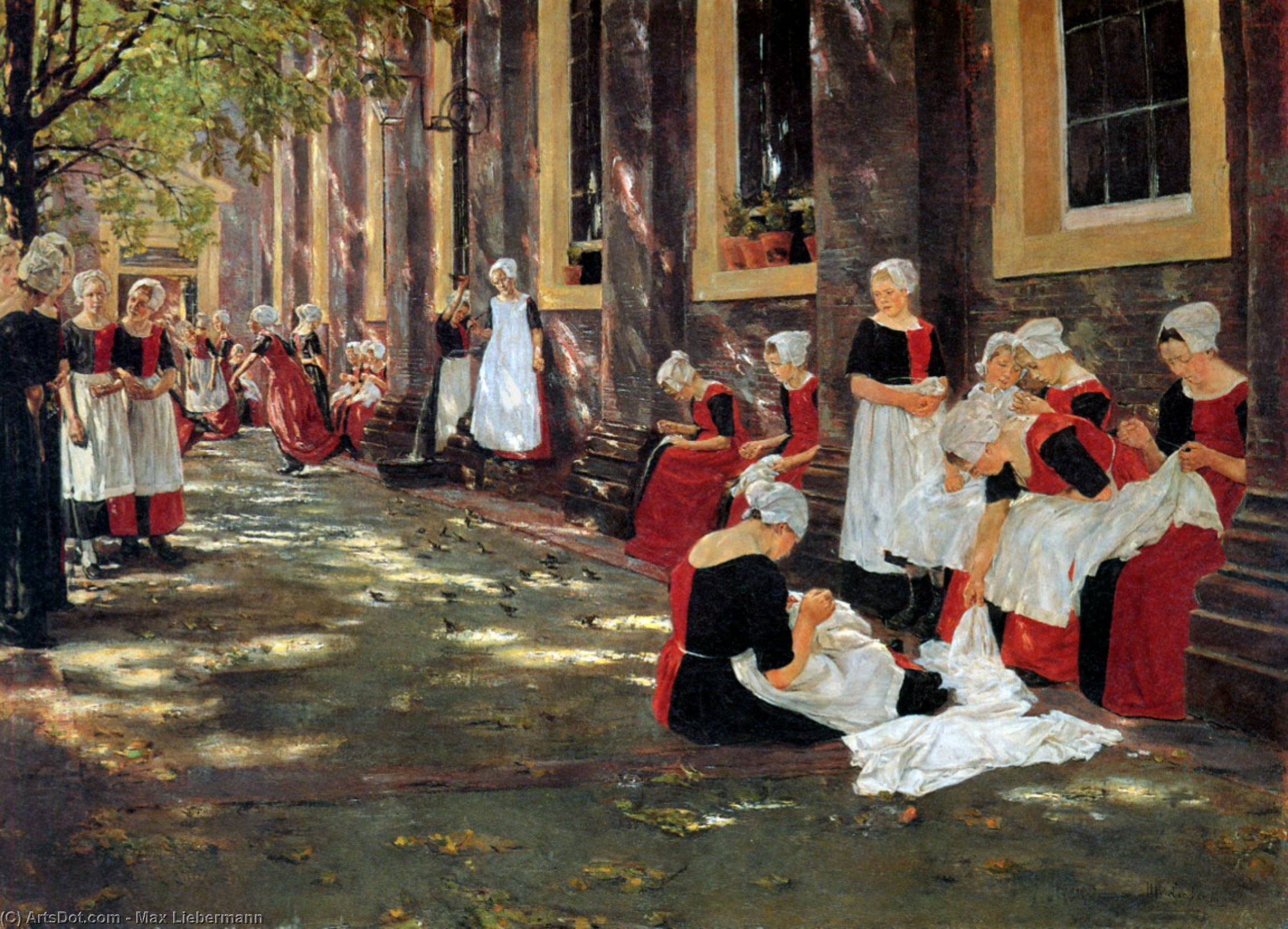 Hora Libre En El Orfanato De Ámsterdam — Max Liebermann