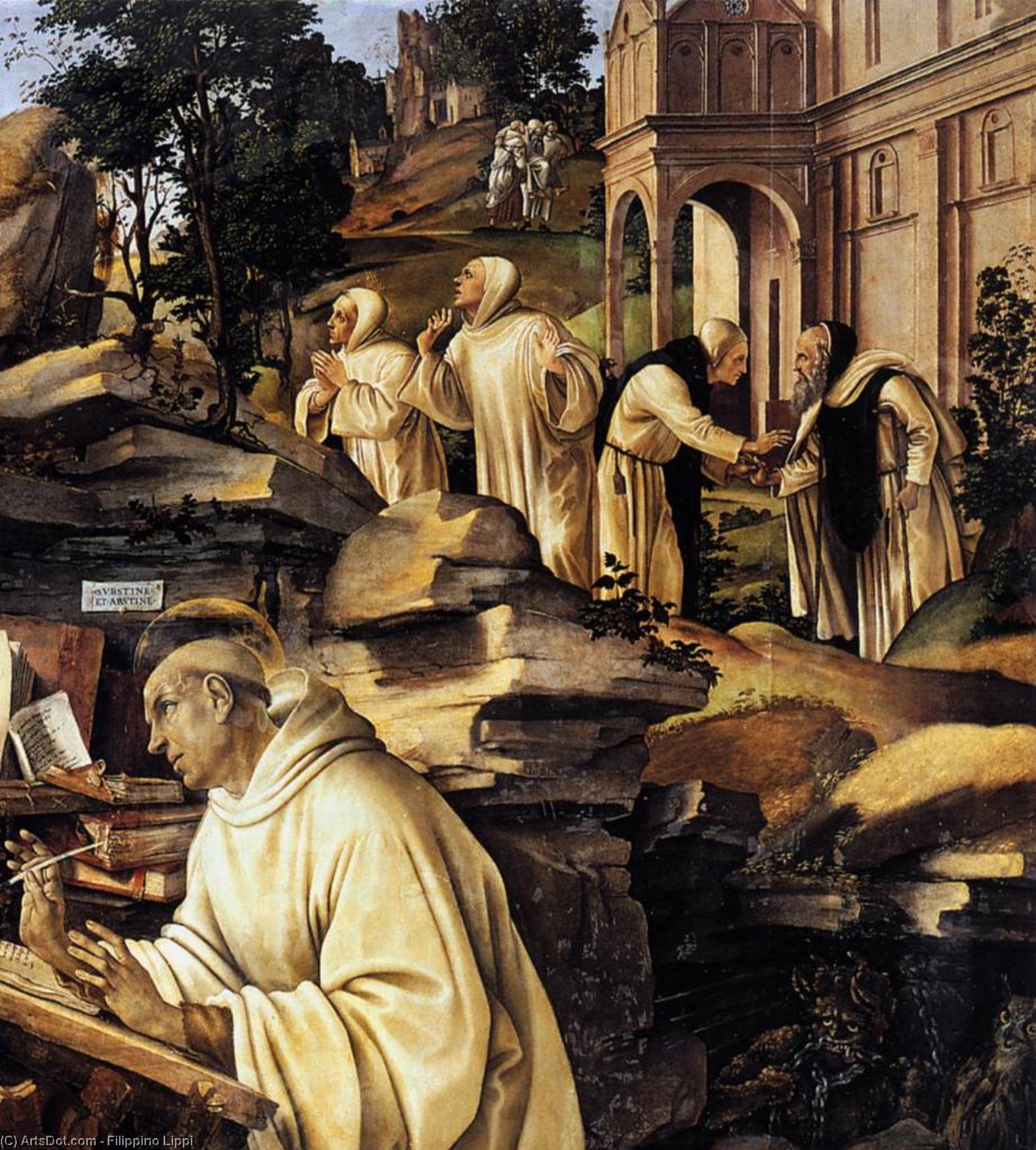 Apparition Of The Virgin To St Bernard (detail) — Filippino Lippi