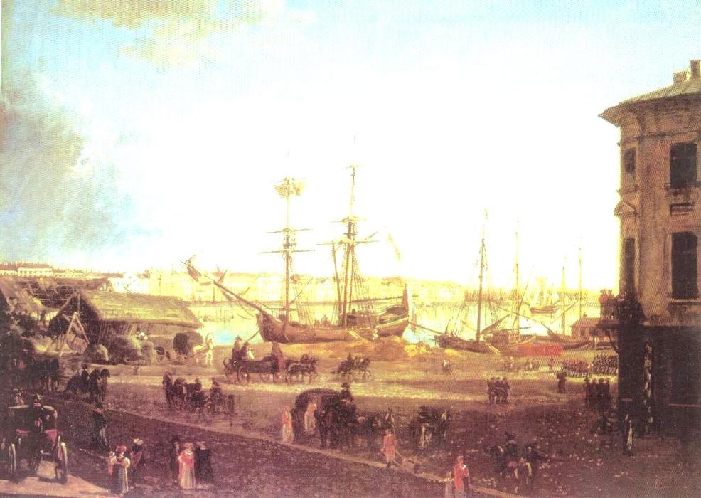 View Of The English Embankmant From Visilievsky Island In St. Petersburg — Fedor Yakovlevich Alekseev
