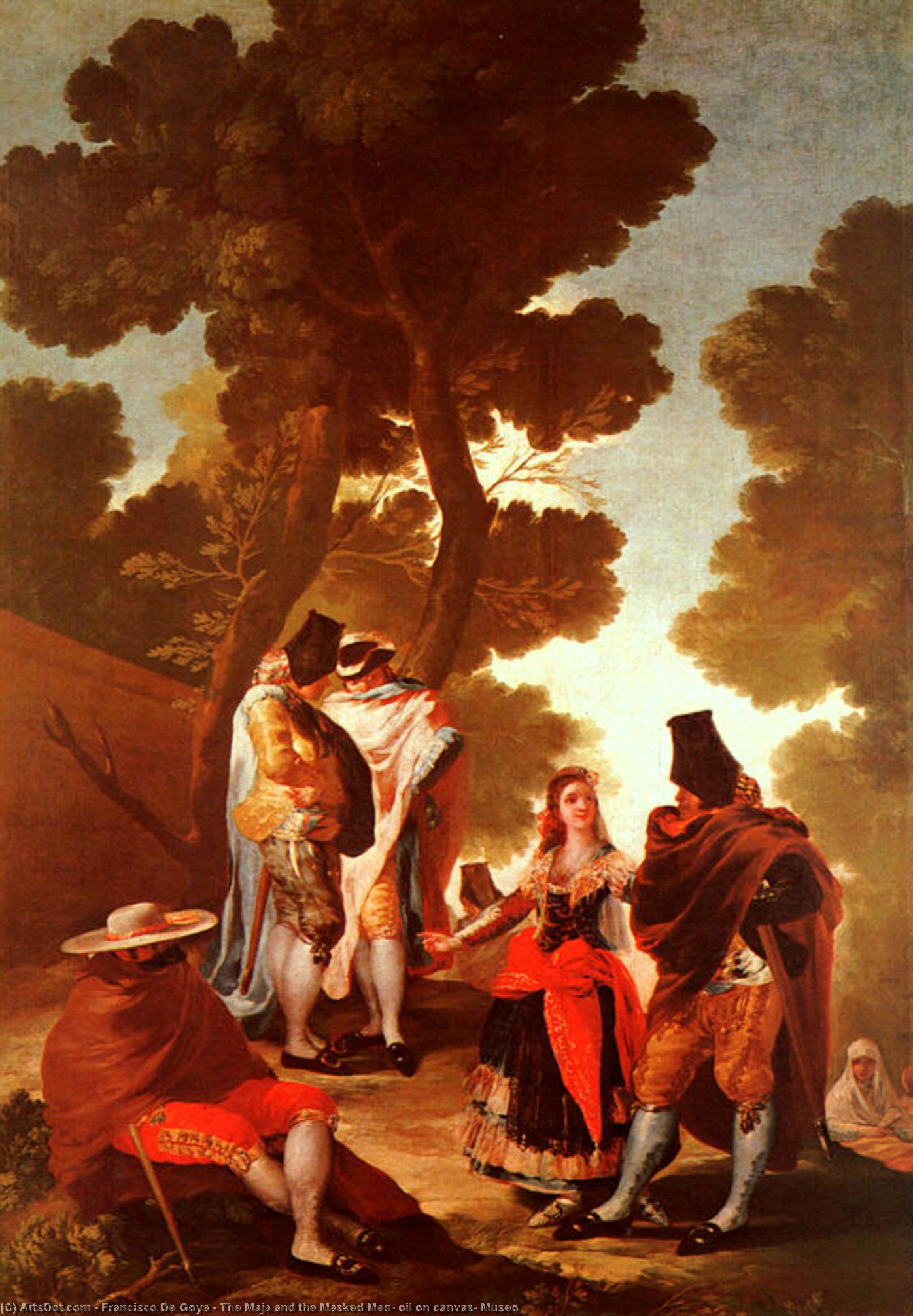 The Maja And The Masked Men, Oil On Canvas, Museo — Francisco José De Goya Y Lucientes