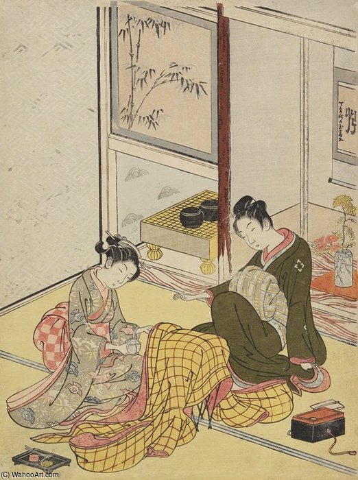 Perfuming A Robe As A Mitate Of The Fpur Elegant Pastimes — Suzuki Harunobu