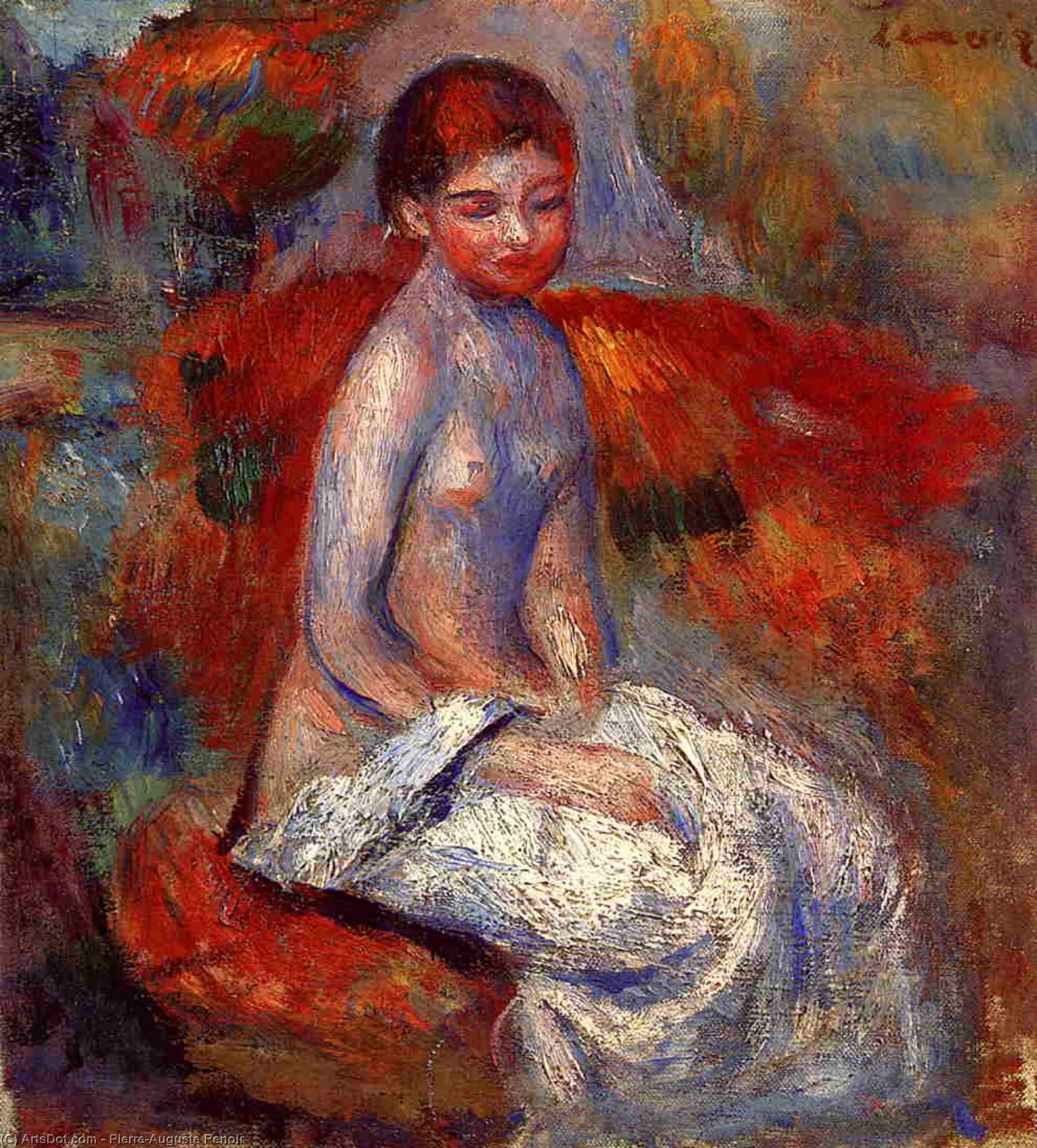 Nude Seated In A Landscape — Pierre-auguste Renoir