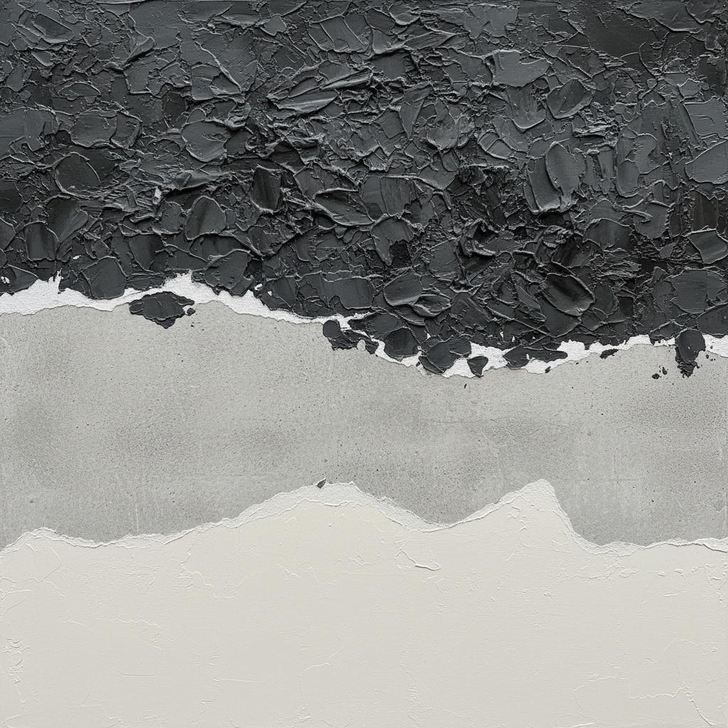 Fragmented Monolith: A Stratified Study Of Charcoal Impasto And Ethereal Light — David Moreau