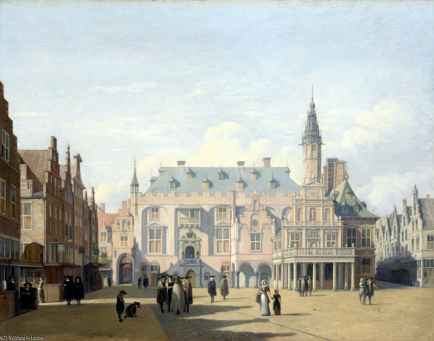 The Market Place And Town Hall, Haarlem — Gerrit Adriaenszoon Berckheyde