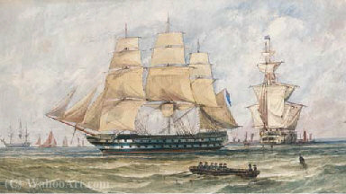 Ships Of The Blue Squadron Lying In Spithead Prior To Departing For The Baltic Or The Crimea — William Calcott Knell