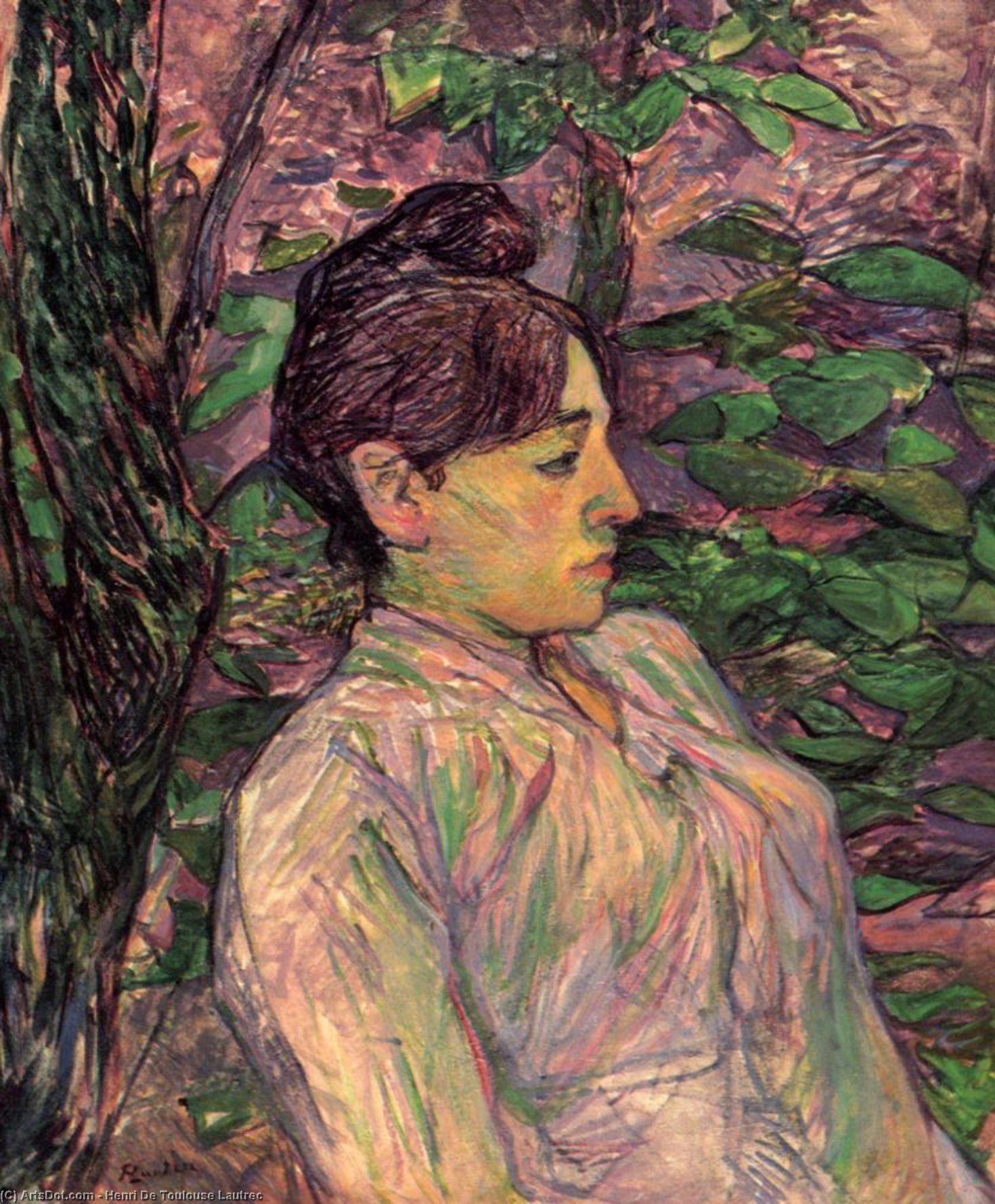 Woman Seated In A Garden — Henri De Toulouse-lautrec
